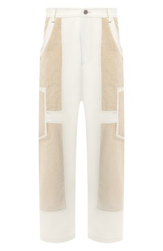 Мужские хлопковые брюки JACQUEMUS белого цвета, арт. 206PA06/125110 | Фото 1 (Длина (брюки, джинсы): Стандартные; Случай: Повседневный; Материал внешний: Хлопок; Стили: Минимализм)