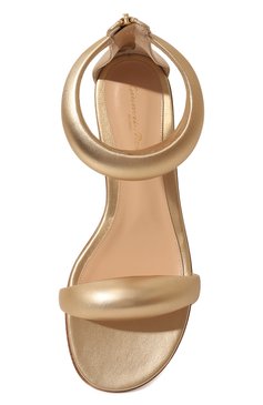 Женские кожаные сандалии bijoux GIANVITO ROSSI золотого цвета, арт. G61604.05CU0.NPSMEK0 | Фото 6 (Каблук высота: Низкий; Материал внутренний: Натуральная кожа; Подошва: Плоская)
