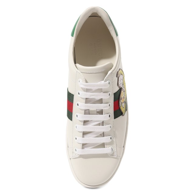 Кожаные кеды New Ace Gucci  661663 0FI60 Фото 6