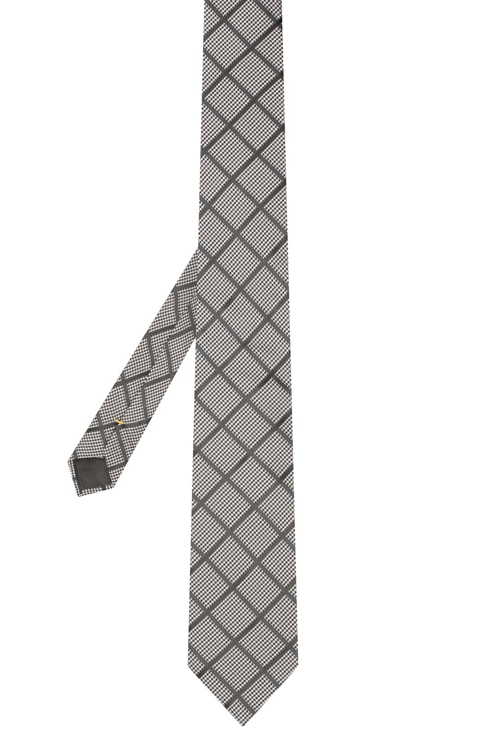 Мужской шелковый галстук CANALI черно-белого цвета, арт. 70/HJ03267 | Фото 3 (Принт: С принтом; Материал: Текстиль, Шелк)