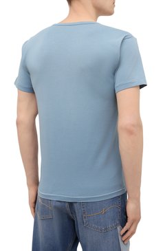 Мужская хлопковая футболка RRL голубого цвета, арт. 782813037 | Фото 4 (Рукава: Короткие; Длина (для топов): Стандартные; Принт: С принтом; Региональные ограничения белый список (Axapta Mercury): RU; Материал внешний: Хлопок; Стили: Кэжуэл)