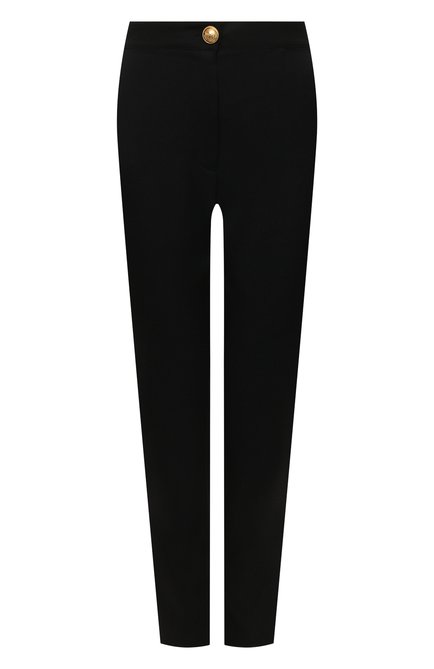 Женские шерстяные брюки BALMAIN черного цвета по цене 108500 руб., арт. XF1PD010/WB01 | Фото 1