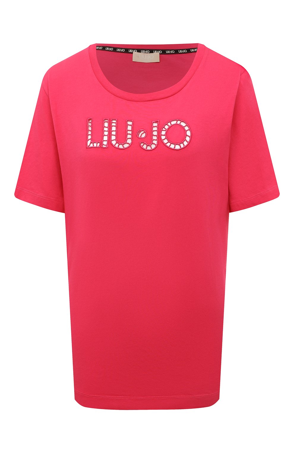 Хлопковая футболка Liu Jo Розовый TA3188 JS923 5677391