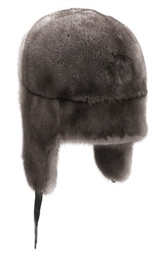 Мужская шапка-ушанка из меха норки FURLAND серого цвета, арт. 0011200110048600997 | Фото 2 (Материал: Натуральный мех)