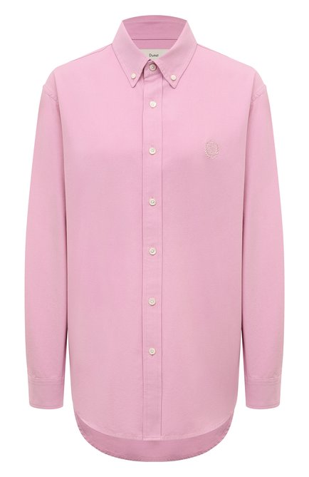 Женская хлопковая руба шка DUNST розового цвета, арт. UDSH4A103P1 | Фото 1 (Рукава: Длинные; Длина (для топов): Удлиненные; Материал внешний: Хлопок; Драгоценные камни: Проставлено; Материал сплава: Проставлено)