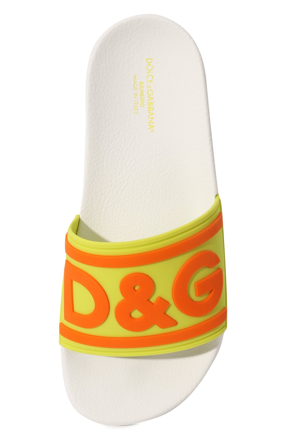 Детский шлепанцы DOLCE & GABBANA оранжевого цвета, арт. DD0320/AQ858/37-39 | Фото 4 (Материал внешний: Экокожа; Материал сплава: Проставлено; Нос: Не проставлено)