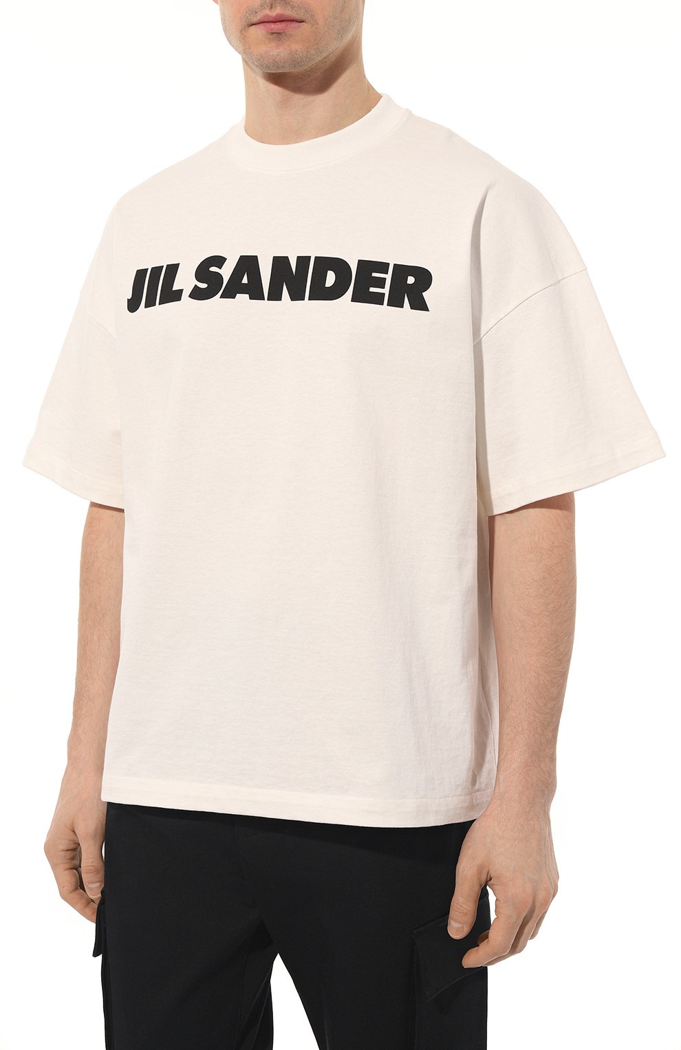 Мужская белая хлопковая футболка JIL SANDER купить в интернет-магазине ...