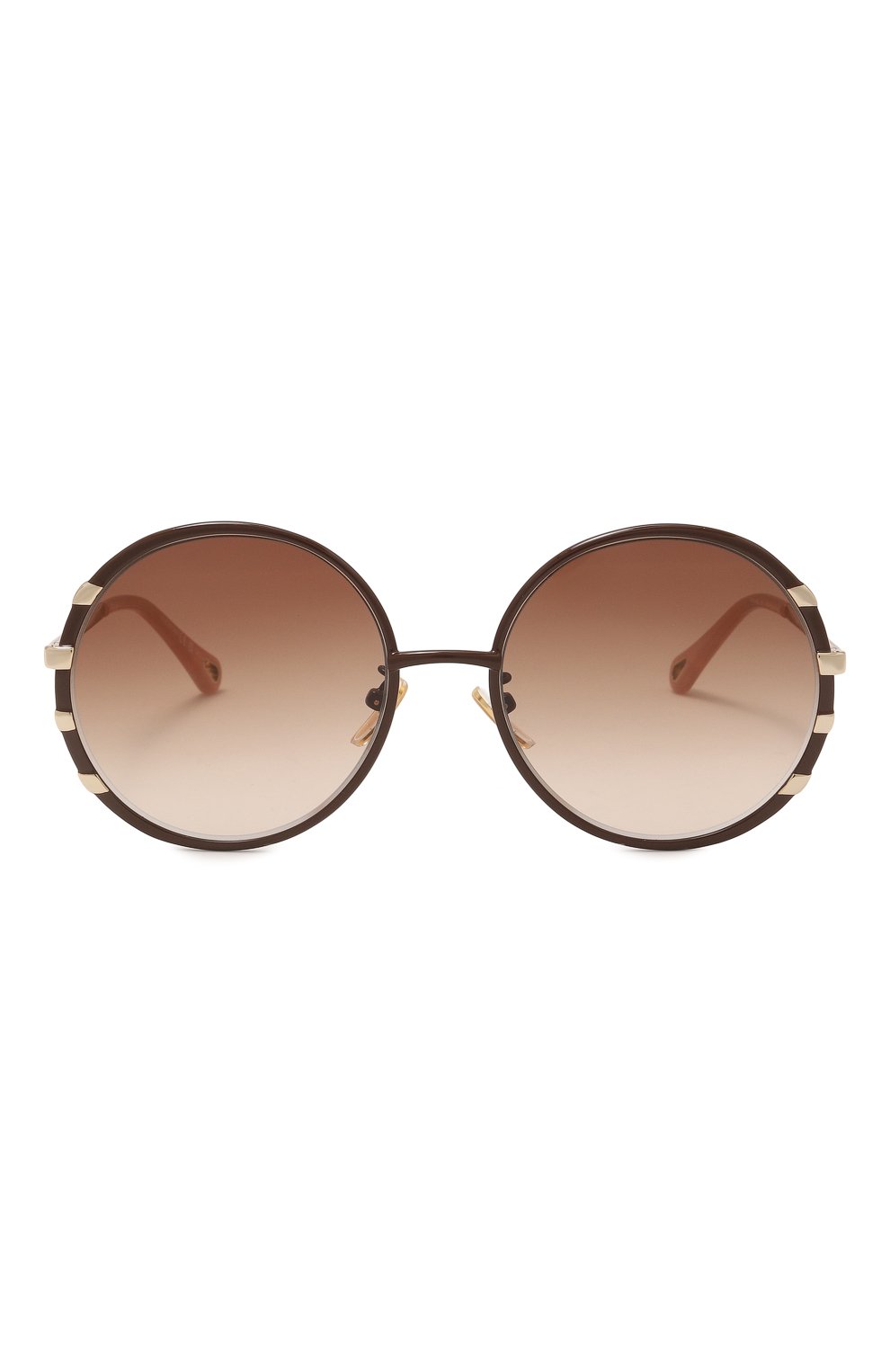 Женские солнцезащитные очки CHLOÉ коричневого цвета, арт. CH0144S 001 | Фото 3 (Тип очков: С/з; Оптика Гендер: оптика-женское; Очки форма: Круглые)