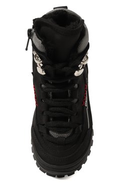 Детские кожаные ботинки DSQUARED2 черного цвета, арт. 75661/BLACK/20-27 | Фото 4 (Кросс-КТ: хайкеры; Материал сплава: Проставлено; Нос: Не проставлено; Материал внутренний: Текстиль)