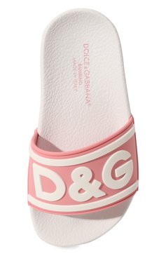 Детский шлепанцы DOLCE & GABBANA розового цвета, арт. DD0320/AQ858/24-28 | Фото 4 (Материал внешний: Экокожа)
