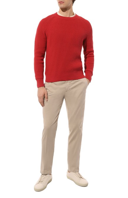 Мужские хлопковые брюки BRUNELLO CUCINELLI бежевого цвета, арт. M289LB1770 | Фото 2 (Стили: Кэжуэл; Случай: Повседневный; Материал внешний: Хлопок; Длина (брюки, джинсы): Стандартные)