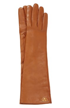 Женские кожаные перчатки VALENTINO коричневого цвета, арт. UW2GCA14/WJW | Фото 1 (Материал: Натуральная кожа; Региональные ограничения белый список (Axapta Mercury): RU; Длина (верхняя одежда): Длинные)