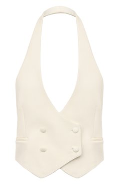 Женский шерстяной жилет JACOB LEE кремвого цвета, арт. WV11823EC | Фото 1 (Материал внешний: Шерсть; Женское Кросс-КТ: Жилет-одежда; Стили: Классический; Длина (верхняя одежда): Короткие)