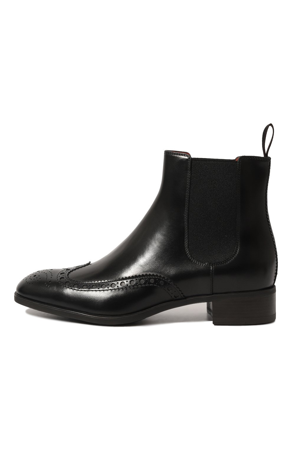 Женские кожаные ботинки SANTONI черного цвета, арт. WTED59585SM0BLESN01 | Фото 4 (Каблук высота: Низкий; Материал внутренний: Натуральная кожа; Женское Кросс-КТ: Челси-ботинки; Подошва: Плоская)