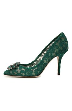 Женские текстильные туфли rainbow lace DOLCE & GABBANA зеленого цвета, арт. CD0101/AL198 | Фото 4 (Материал внешний: Текстиль; Каблук высота: Высокий; Материал внутренний: Натуральная кожа, Текстиль; Каблук тип: Шпилька; Подошва: Плоская; Длина стельки: 19,1, 22,8, 23,4, 24,1, 24,8, 25,4, 26,1)