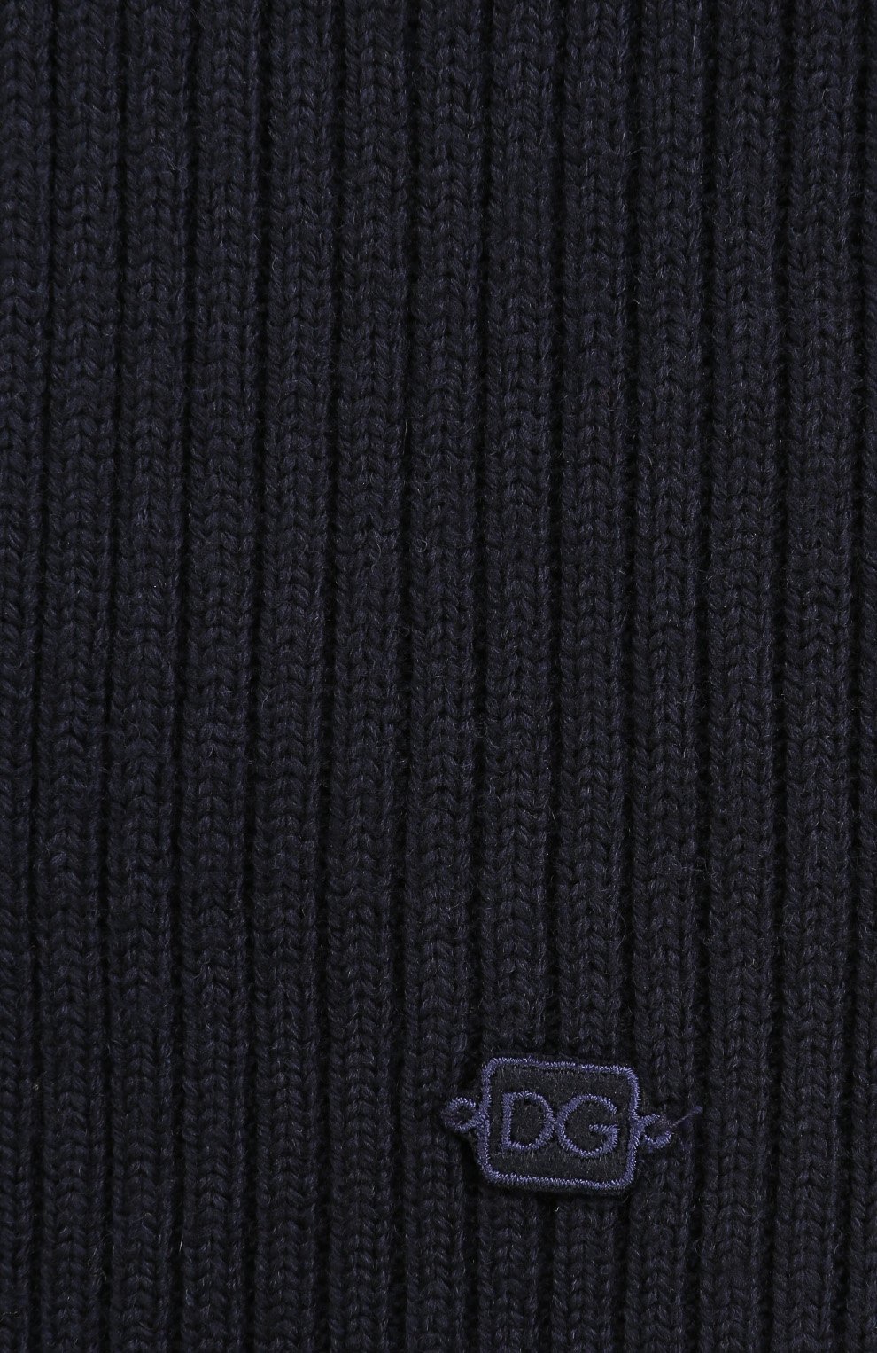 Детский вязаный шарф из шерсти DOLCE & GABBANA темно-синего цвета, арт. 0131/LB1A11/LK5C0 | Фото 2 (Материал: Текстиль, Ш ерсть; Материал сплава: Проставлено, Проверено; Нос: Не проставлено; Статус проверки: Проверено, Проверена категория)