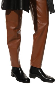 Женские кожаные ботинки SANTONI черного цвета, арт. WTED59585SM0BLESN01 | Фото 3 (Каблук высота: Низкий; Материал внутренний: Натуральная кожа; Женское Кросс-КТ: Челси-ботинки; Подошва: Плоская)