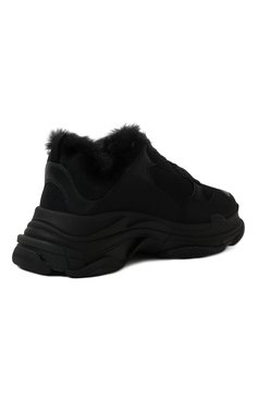 Мужские комбинированные кроссовки triple s BALENCIAGA черного цвета, арт. 668563W3CQ5 | Фото 5 (Материал внешний: Экокожа, Текстиль; Материал утеплителя: Экомех; Стили: Классический)