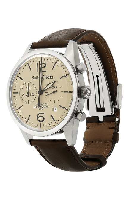 Мужские часы original beige BELL&ROSS бесцветного цвета,  арт. BRV126-BEI-ST/SCA | Фото 2 (Материал корпуса: Сталь; Цвет циферблата: Другое; Механизм: Автомат)