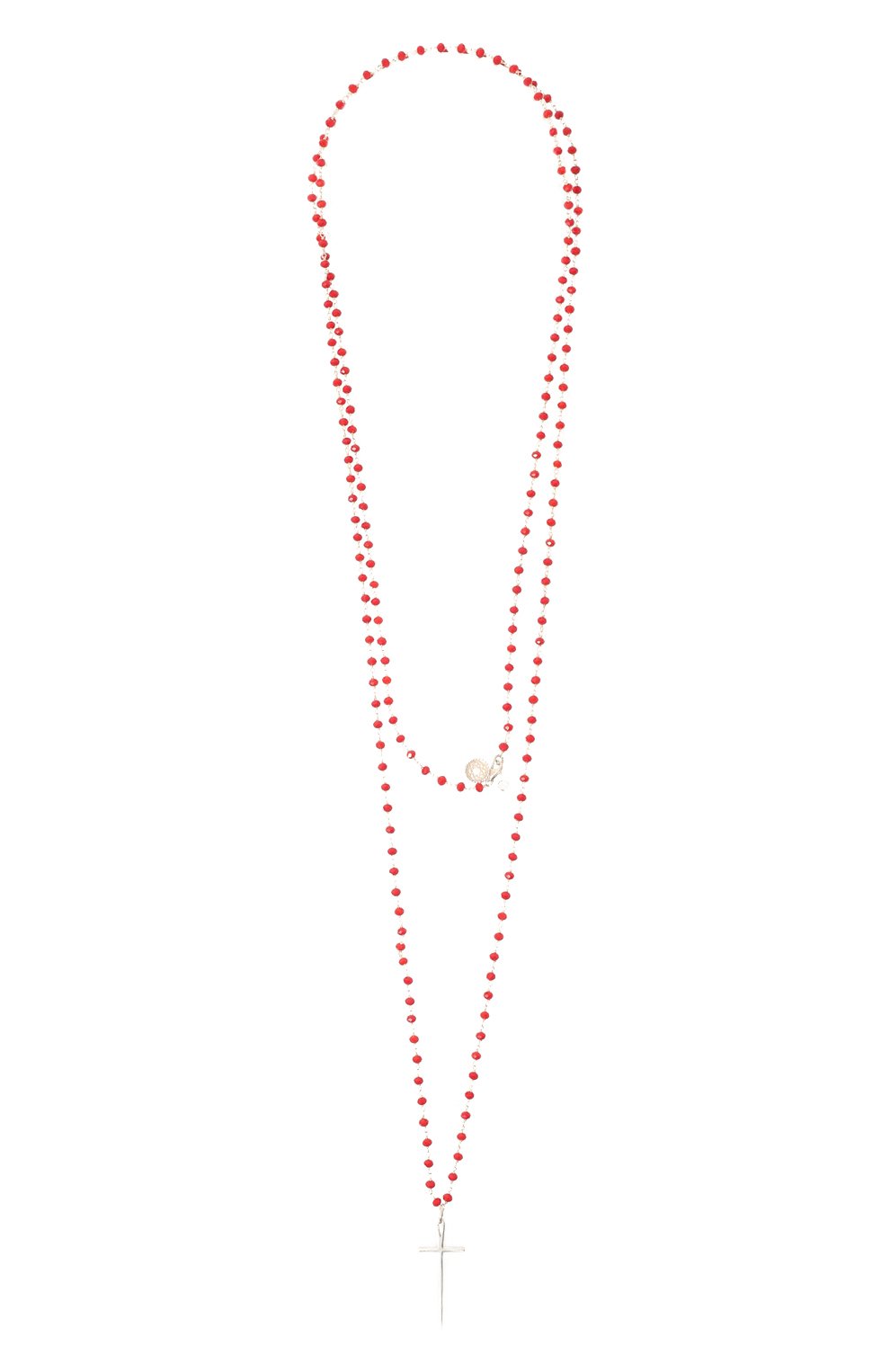 Женская кулон на цепочке hunger DZHANELLI красного цвета, арт. 15037 | Фото 1 (Материал: Серебро)