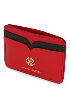 Женский кожаный футляр для кредитных карт ALEXANDER MCQUEEN красного цвета, арт. 610198/1CWDT | Фото 3 (Материал: Натуральная кожа; Статус проверки: Проверена категория)