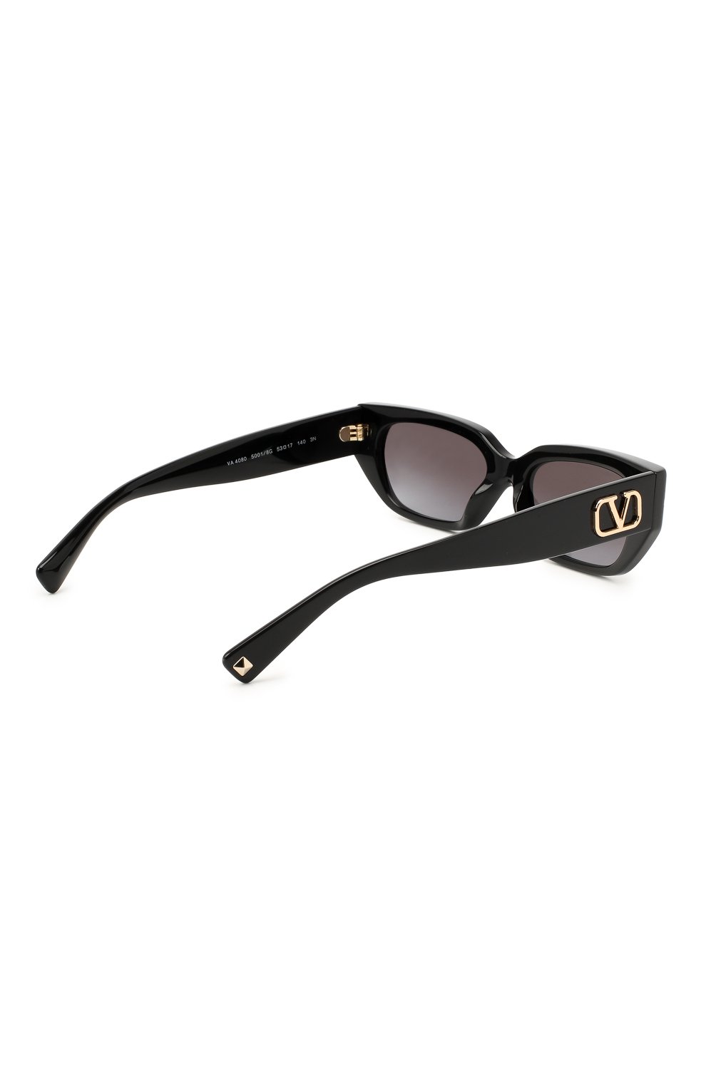 Женские солнцезащитные очки VALENTINO черного цвета, арт. 4080-50018G | Фото 4 (Региональные ограничения белый список (Axapta Mercury): RU; Тип очков: С/з; Очки форма: Узкие)