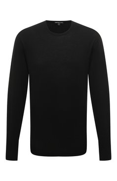 Мужской хлопковый джемпер JAMES PERSE черного цвета, арт. MFGC3054/BLK | Фото 1 (Мужское Кросс-КТ: Джемперы; Рукава: Длинные; Принт: Без принта; Длина (для топов): Стандартные; Материал внешний: Хлопок; Вырез: Круглый; Стили: Кэжуэл)
