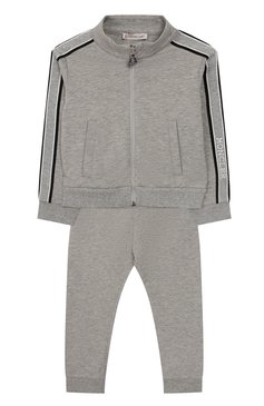 Детский комплект из толстовки и брюк MONCLER серого цвета, арт. F1-951-8M700-10-809DQ | Фото 1 (Кросс-КТ НВ: Костюм; Статус проверки: Проверена категория; Ростовка одежда: 12 мес | 80 см, 18 мес | 86 см, 24 мес | 92 см, 36 мес | 98 см)