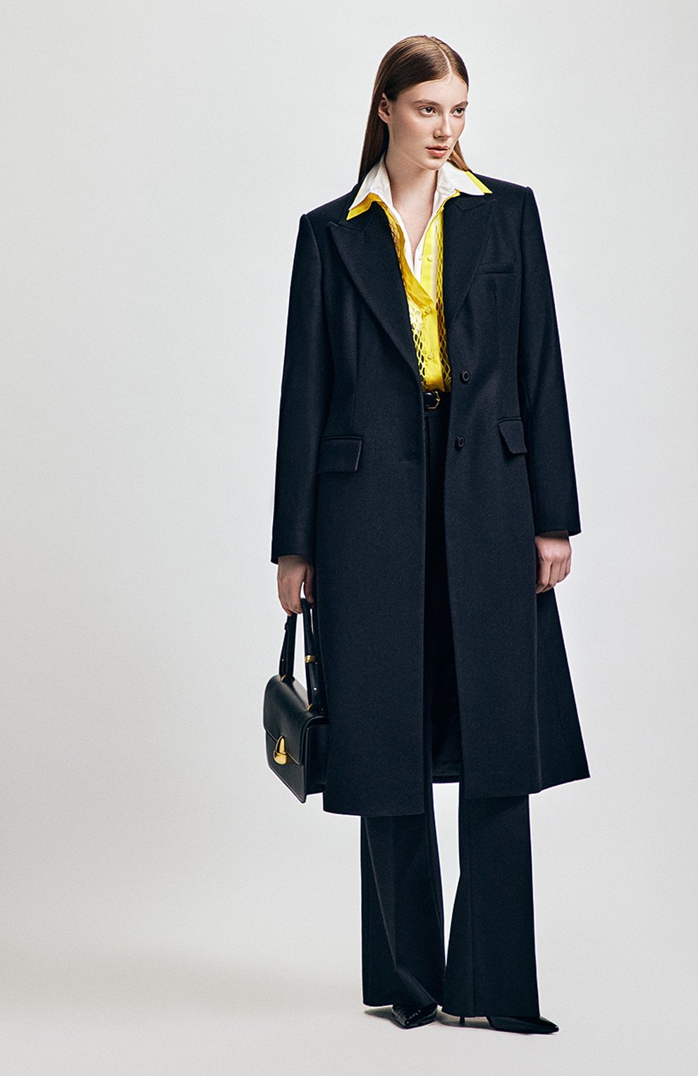 Женское черное шерстяное пальто TRUSSARDI купить в интернет-магазине ЦУМ,  арт. 56S00851-1T006170