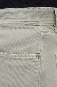 Мужские джинсы LORO PIANA светло-зеленого цвета, арт. FAG1329 | Фото 5 (Силуэт М (брюки): Прямые; Кросс-КТ: Деним; Длина (брюки, джинсы): Стандартные; Материал внешний: Хлопок; Стили: Кэжуэл)