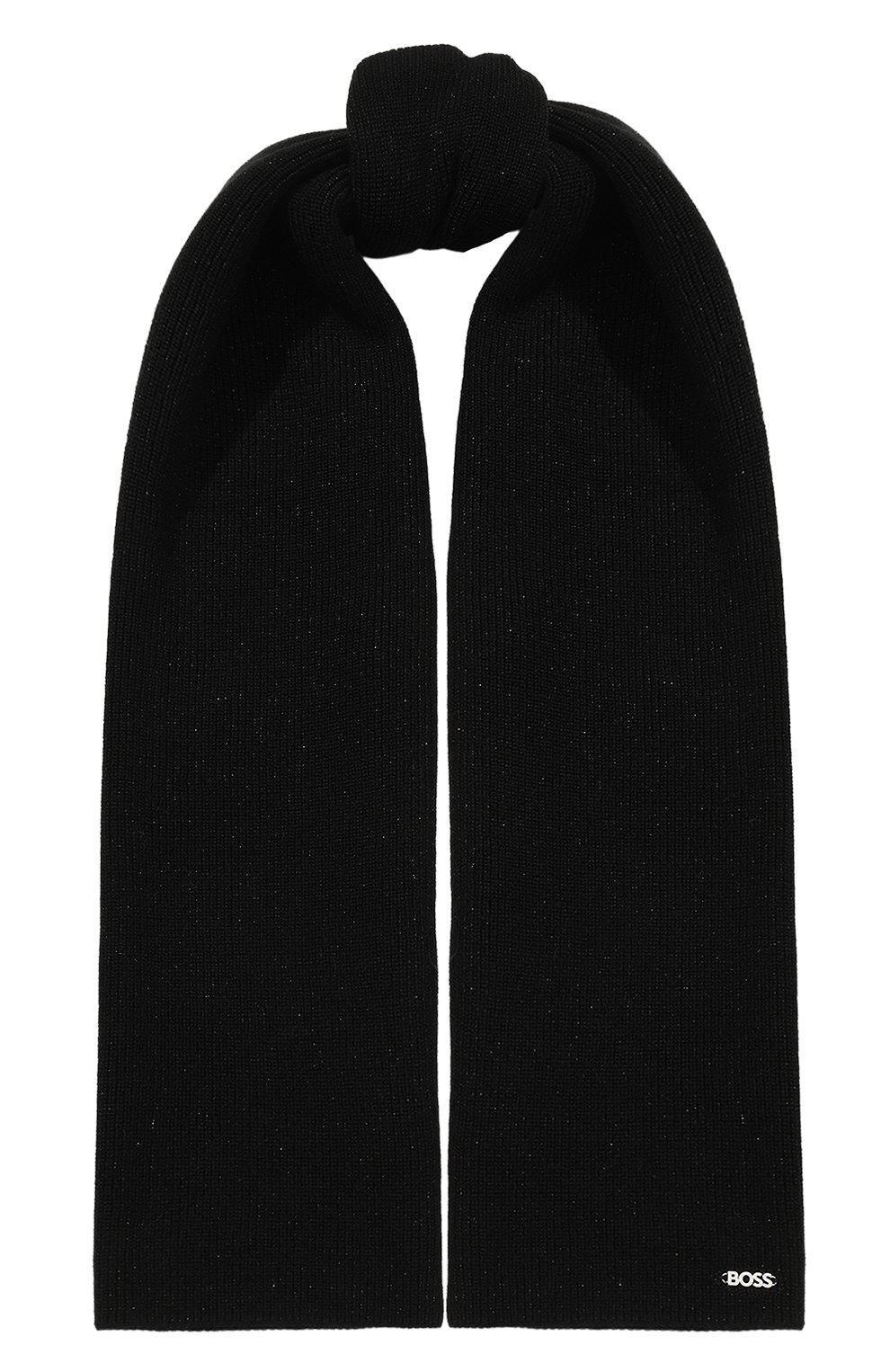 Женская комплект из шапки и шарфа BOSS черного цвета, арт. 50502563 | Фото 5 (Материал: Текстиль, Шерсть, Синтетический материал; Материал сплава: Проставлено; Нос: Не проставлено)