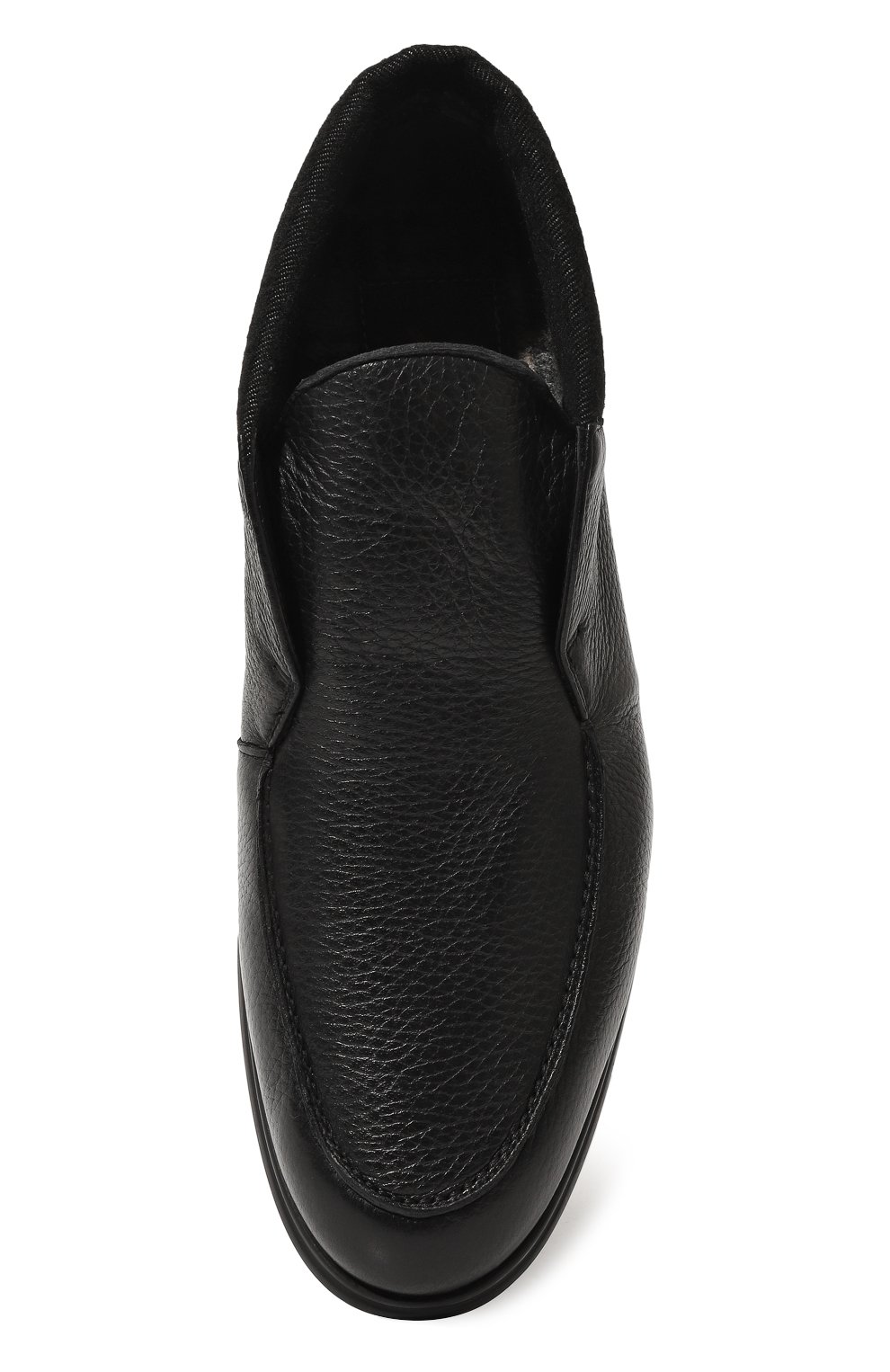Мужские кожаные ботинки ALDO BRUE черного цвета, арт. AB5385R | Фото 6 (Мужское Кросс-КТ: Ботинки-обувь; Материал сплава: Проставлено; Материал утеплителя: Без утеплителя; Материал внутренний: Текстиль; Подошва: Плоская; Драгоценные камни: Проставлено)