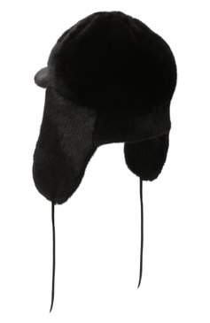 Женская шапка-ушанка лучано из меха норки FURLAND черного цвета, арт. 0181000110154300000 | Фото 2 (Материал: Натуральный мех)