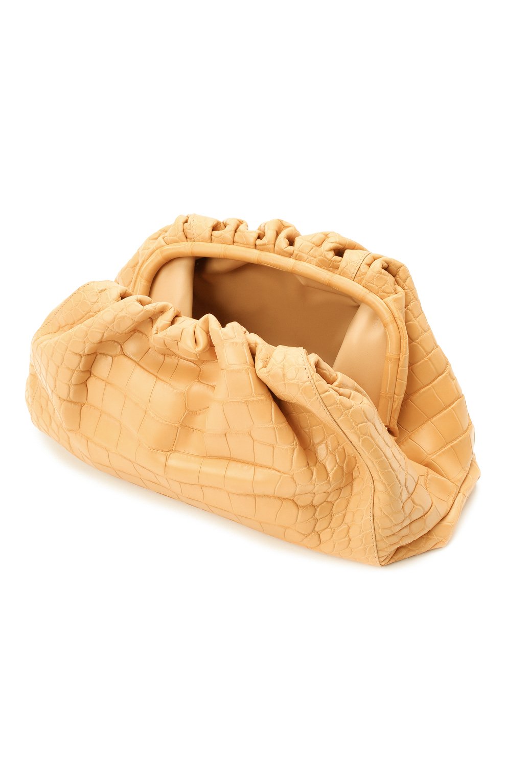 Женский клатч pouch из кожи аллигатора BOTTEGA VENETA бежевого цвета, арт. 576227/VCPX0/AMIS | Фото 4 (Материал: Экзотическая кожа; Региональные ограничения белый список (Axapta Mercury): RU; Женское Кросс-КТ: Клатч-клатчи; Размер: large)