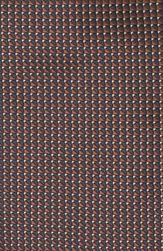 Мужской шелковый галстук BRIONI коричневого цвета, арт. 062I00/0943T | Фото 3 (Принт: С принтом; Материал: Текстиль, Шелк; Региональные ограничения белый список (Axapta Mercury): RU; Материал сплава: Проставлено; Нос: Не проставлено)