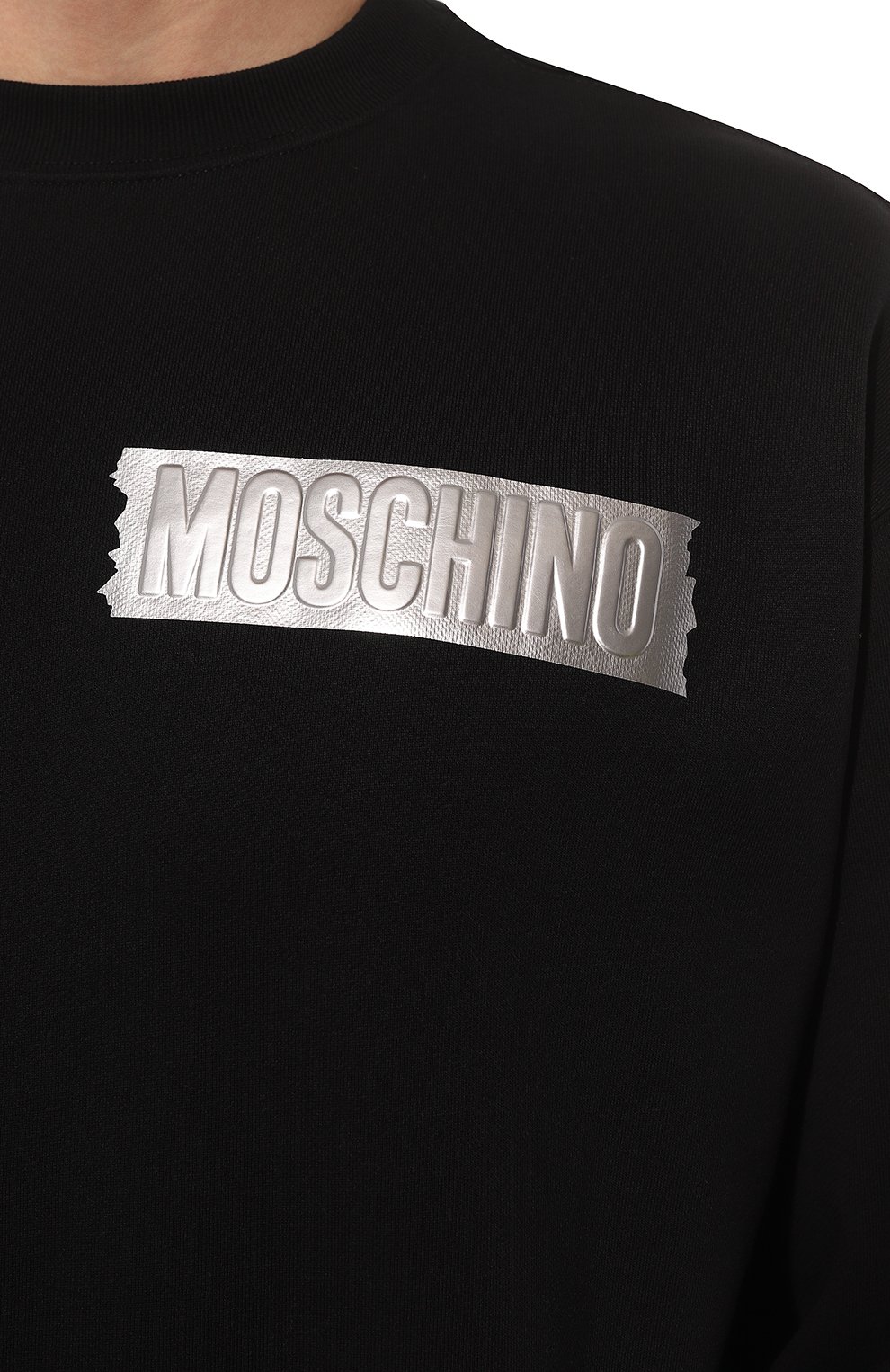 Хлопковый свитшот Moschino 231ZZA1722/228, цвет чёрный, размер 52 231ZZA1722/228 - фото 5
