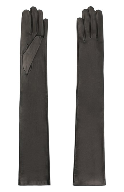Женские кожаные перчатки DRIES VAN NOTEN черного цвета, арт. 202-10102-101 | Фото 2 (Длина (верхняя одежда): Длинные; Материал: Натуральная кожа)