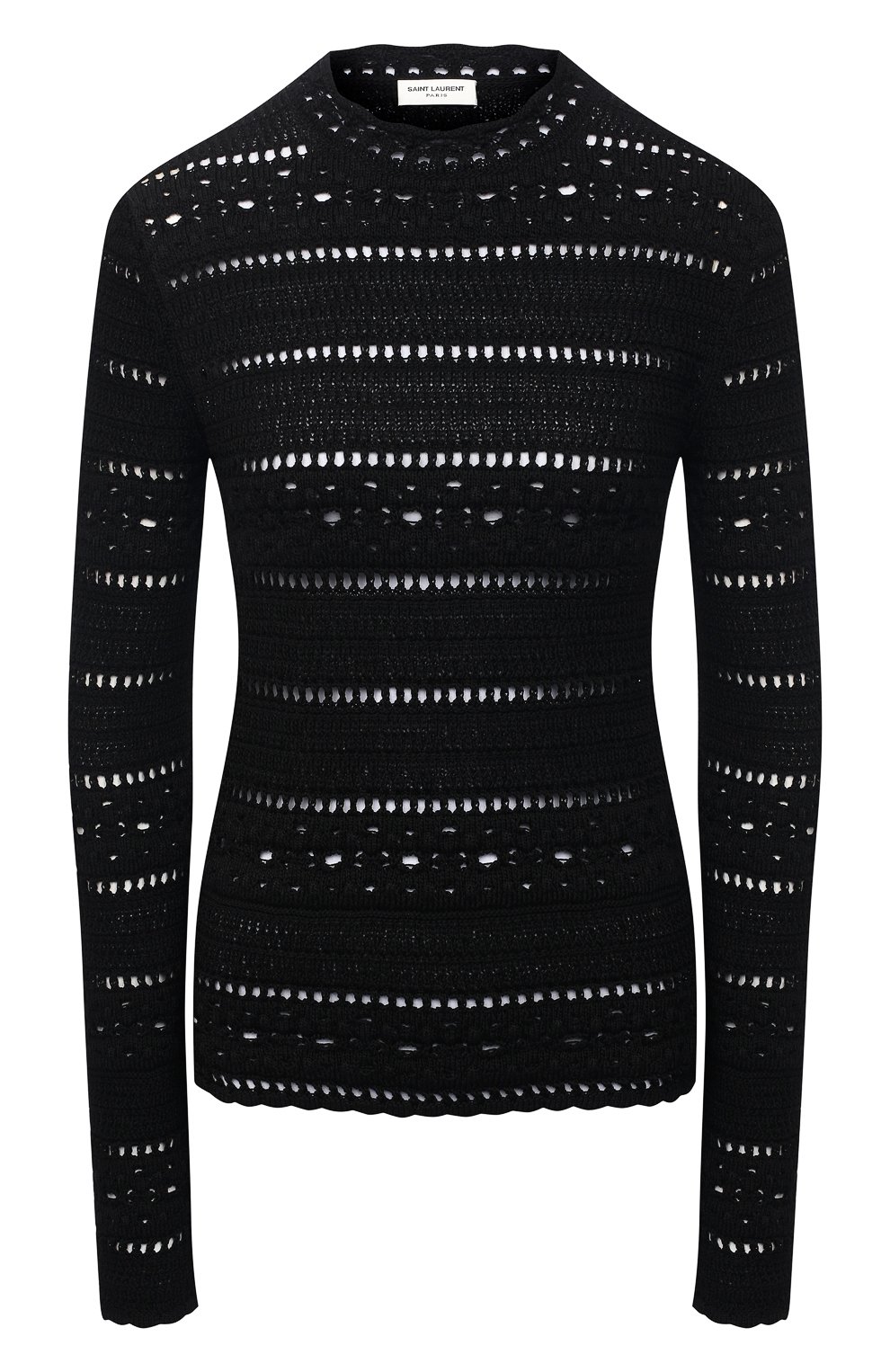 Трикотаж Saint Laurent, Хлопковый пуловер Saint Laurent, Италия, Чёрный, Хлопок: 100%;, 11600615  - купить