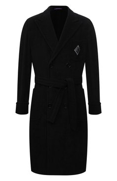 Мужской хлопковый халат RALPH LAUREN черного цвета, арт. 798845849 | Фото 1 (Рукава: Длинные; Кросс-КТ: домашняя одежда; Материал сплава: Проставлено; Материал внешний: Хлопок; Длина (верхняя одежда): Длинные; Драгоценные камни: Проставлено)