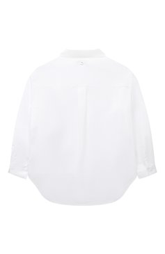 Детское хлопковая блузка DONDUP KIDS белого цвета, арт. DFCA0070/CA275/6A-8A | Фото 2 (Рукава: Длинные; Материал сплава: Проставлено; Материал внешний: Хлопок; Драгоценные камни: Проставлено)