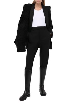 Женские брюки BOTTEGA VENETA черного цвета, арт. 636529/V02W0 | Фото 3 (Длина (брюки, джинсы): Удлиненные; Женское Кросс-КТ: Брюки-одежда; Материал внешний: Синтетический материал; Силуэт Ж (брюки и джинсы): Прямые; Региональные ограничения белый список (Axapta Mercury): RU; Стили: Классический; Случай: Формальный)