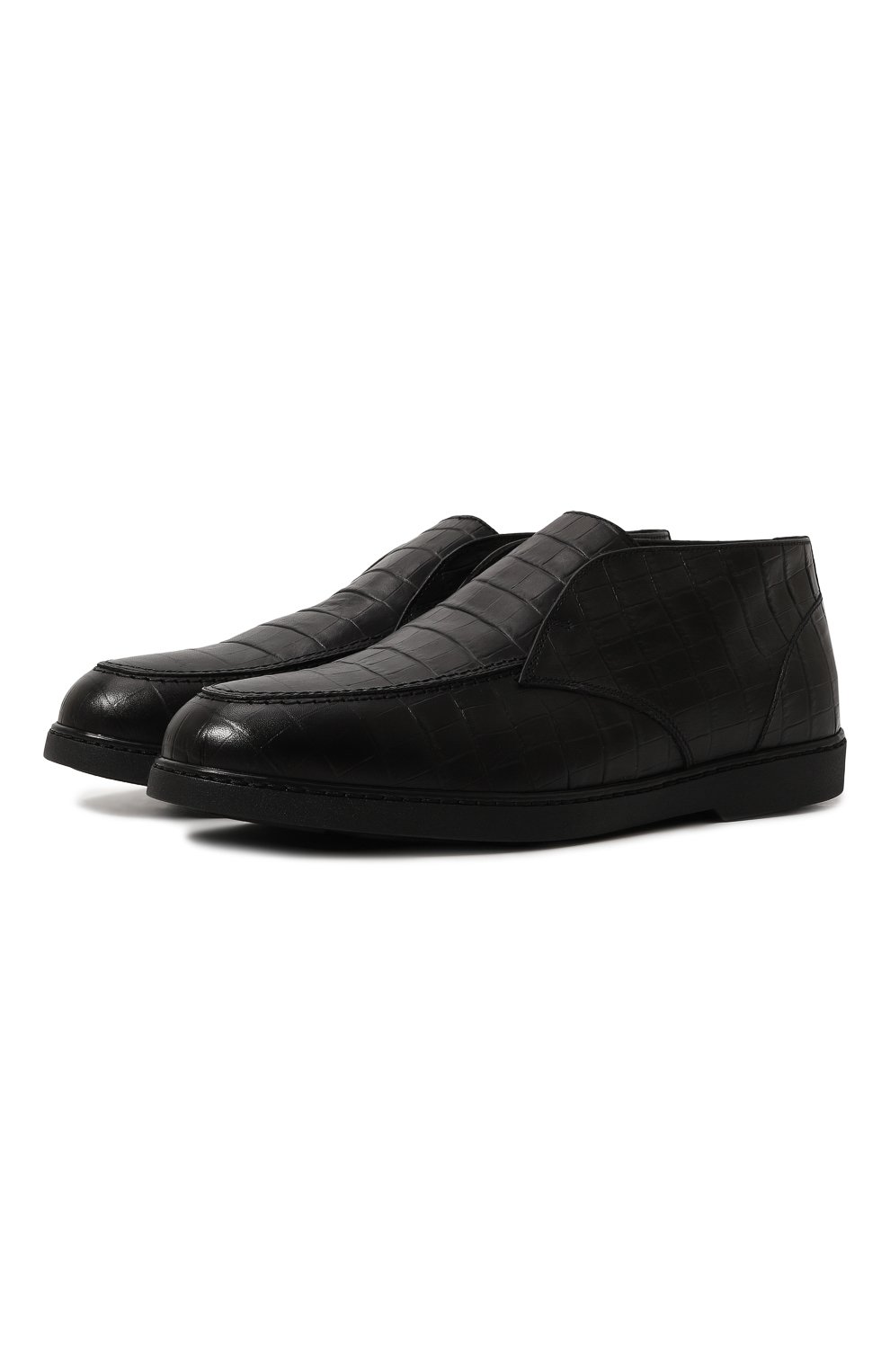 Мужские кожаные ботинки DOUCAL'S черного цвета, арт. DU3125ED0-UN023N | Фото 1 (Материал утеплителя: Натуральный мех; Мужское Кросс-КТ: Ботинки-обувь; Материал сплава: Проставлено; Подошва: Плоская; Драгоценные камни: Проставлено)