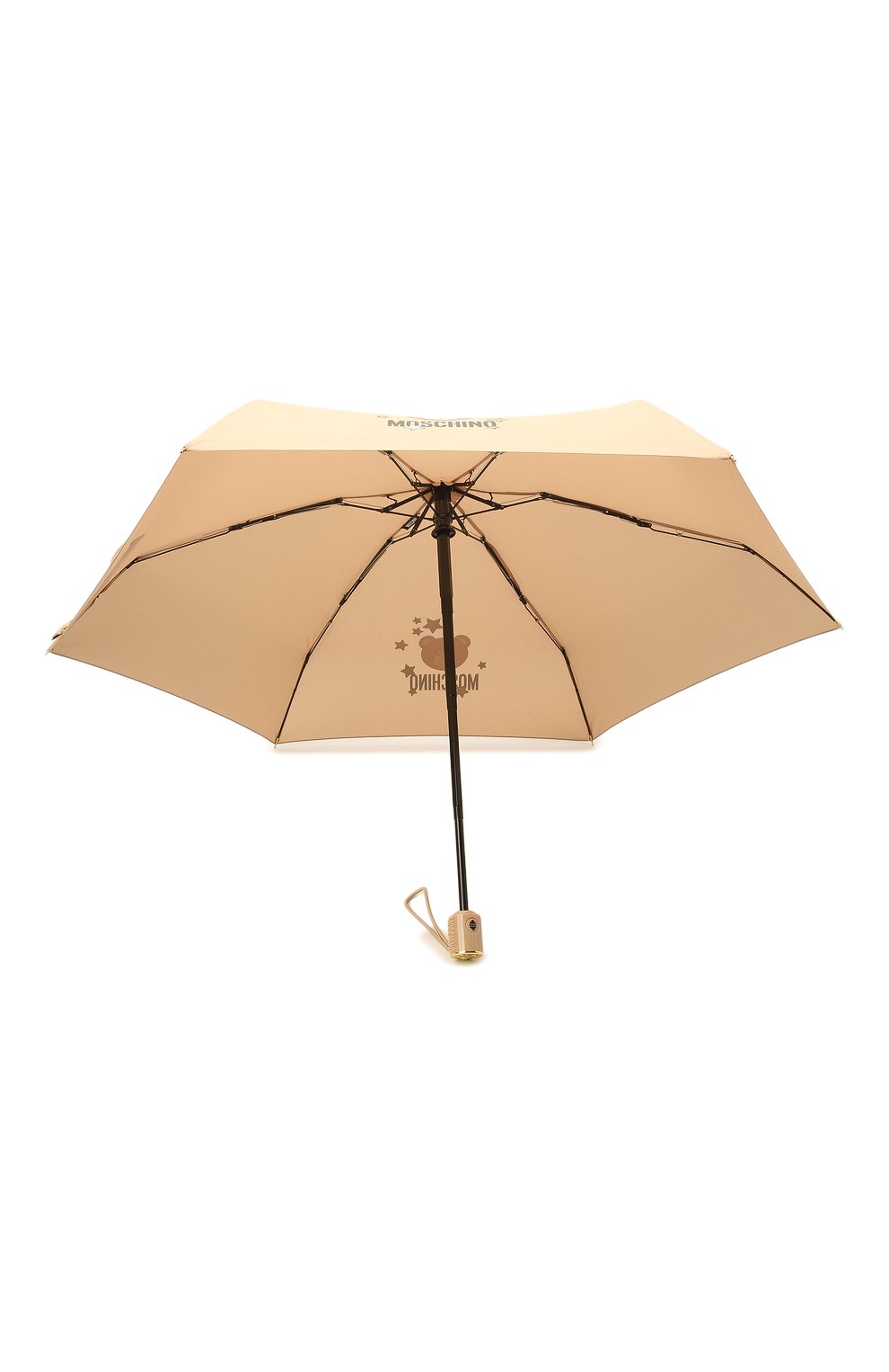 Женский складной зонт MOSCHINO бежевого цвета, арт. 8211-C0MPACT | Фото 3 (Материал: Текстиль, Синтетический материал, Металл)