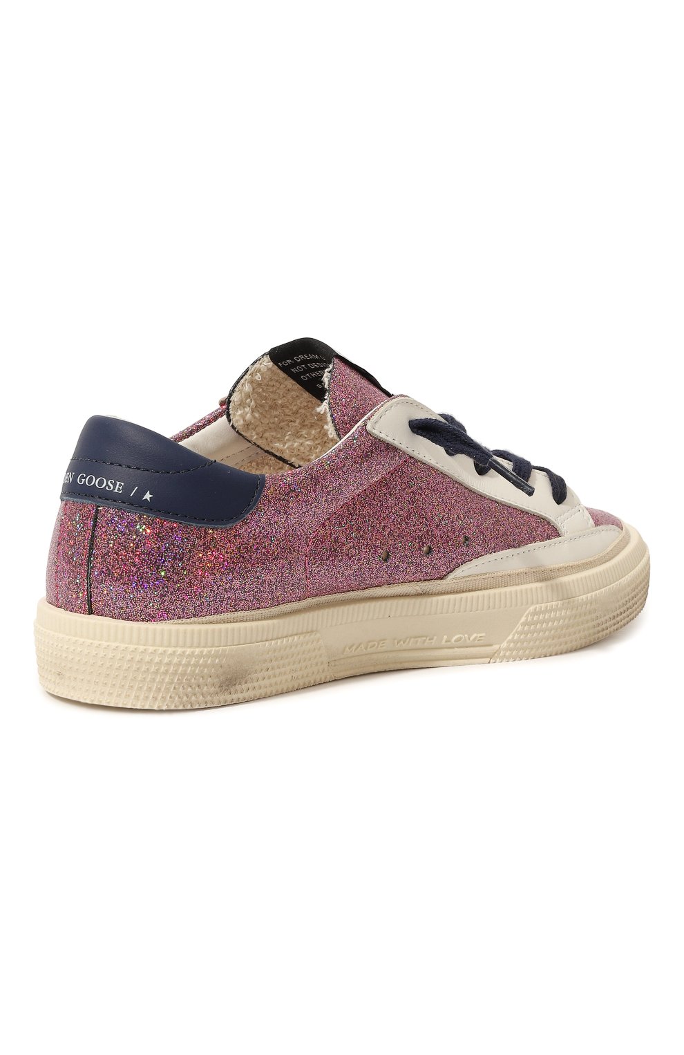 Детские кеды superstar GOLDEN GOOSE DELUXE BRAND розового цвета, арт. GYF00112.F003300 | Фото 3 (Материал внешний: Текстиль; Девочки Кросс-КТ: Обувь-низкие; Материал сплава: Проставлено; Нос: Не проставлено)