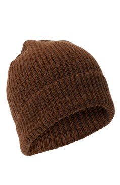 Женская кашемировая шапка ALLUDE коричневого цвета, арт. 235/11244 | Фото 1 (Материал: Текстиль, Кашемир, Шерсть; Материал сплава: Проставлено; Нос: Не проставлено)
