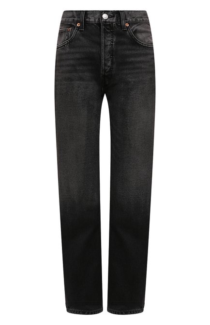 Женские джинсы RE/DONE темно-серого цвета, арт. 166-03W90HRL0/A | Фото 1 (Материал внешний: Хлопок; Длина (брюки, джинсы): Стандартные; Материал сплава: Проставлено; Драгоценные камни: Проставлено)