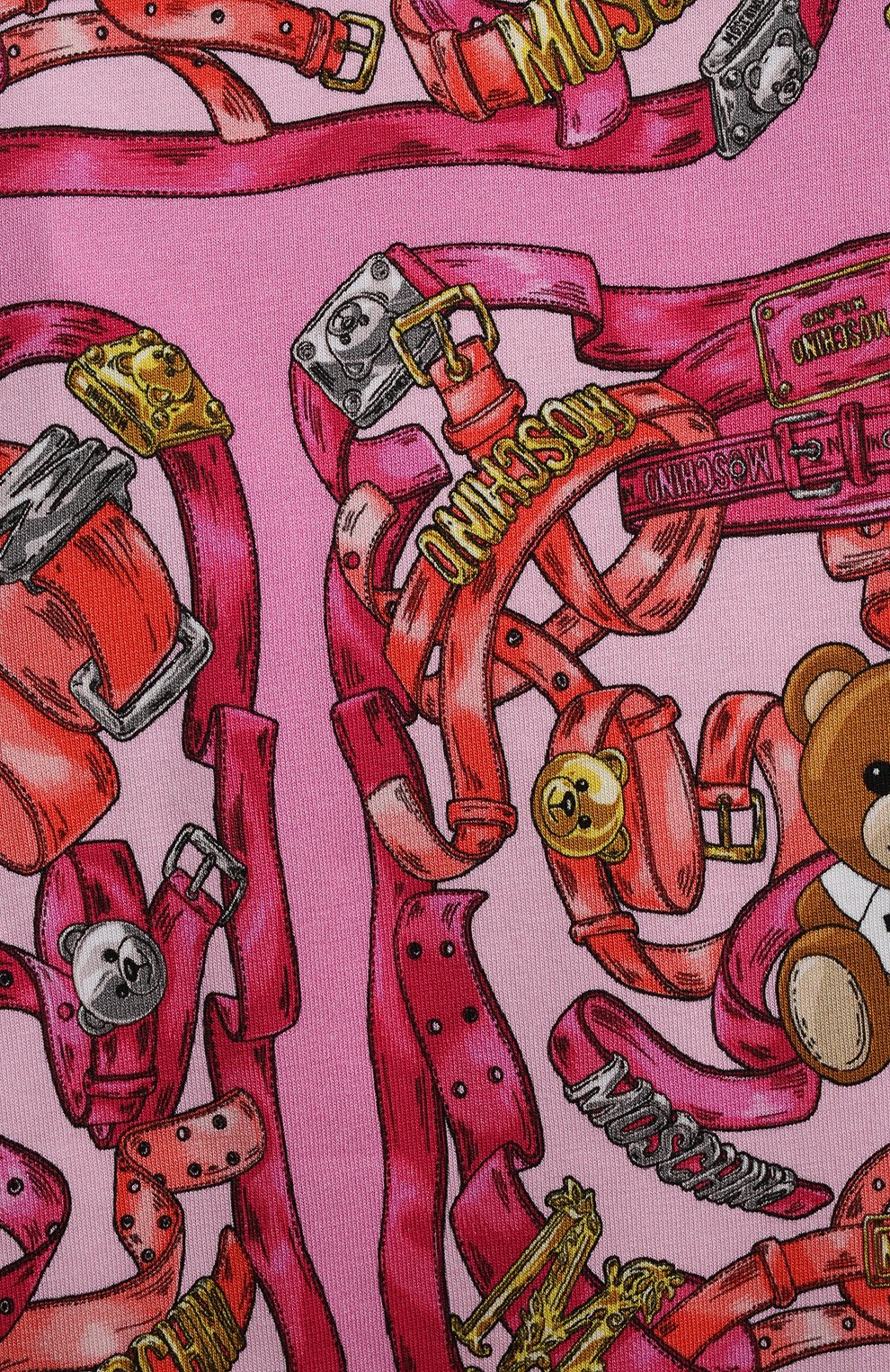 Детские хлопковые легинсы MOSCHINO розового цвета, арт. HDP05F/LBB7D/10A-14A | Фото 3 (Девочки Кросс-КТ: Леггинсы-одежда; Материал сплава: Проставлено; Нос: Не проставлено; Материал внешний: Хлопок)
