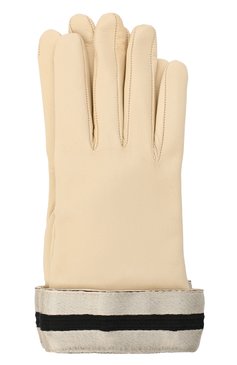 Женские кожаные перчатки GIORGIO ARMANI кремвого цвета, арт. 794212/0A212 | Фото 1 (Материал: Натуральная кожа)