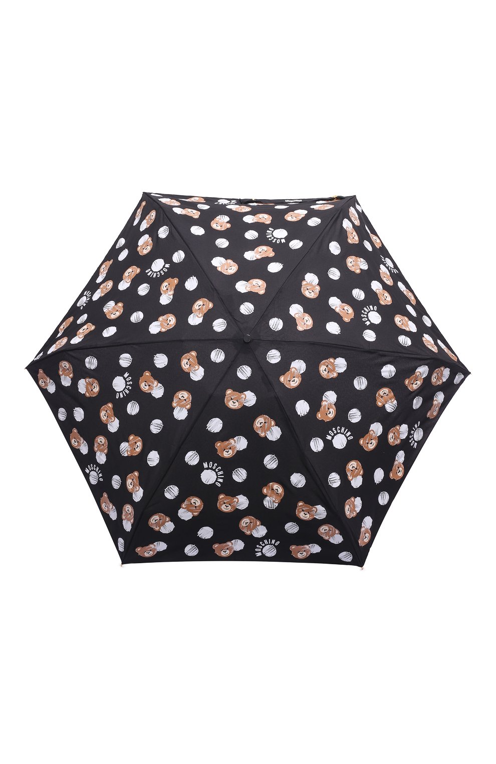 Женский складной зонт MOSCHINO черного цвета, арт. 8202-SUPERMINI | Фото 1 (Материал: Текстиль, Синтетический материал, Металл)