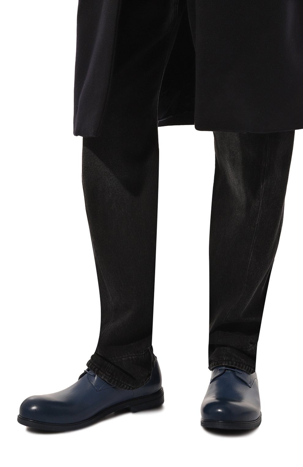 Мужские кожаные дерби MARSELL синего цвета, арт. MM2443/193 | Фото 3 (Материал внутренний: Натуральная кожа; Материал сплава: Проставлено; Нос: Не проставлено; Стили: Классический)
